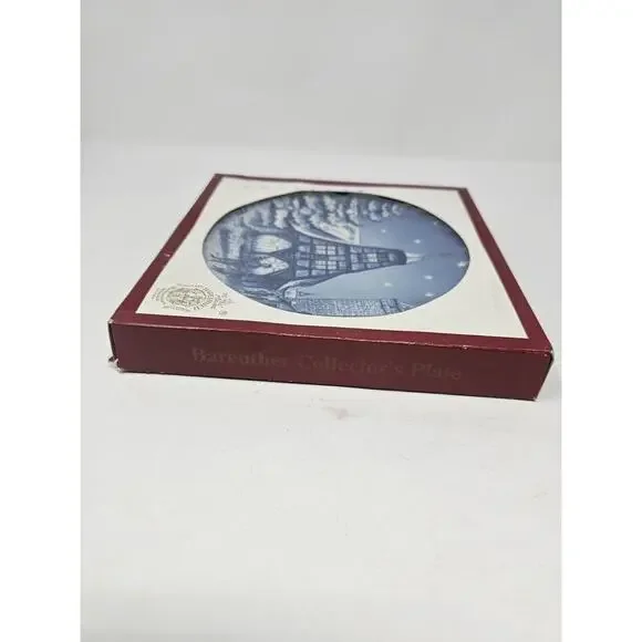 1990 BAREUTHER Christmas Plate The Old Forge In Rothenberg Vintage German Decor - Picture 7 of 9